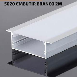 PERFIL 5020 EMBUTIR BRANCO BARRA COM 2M