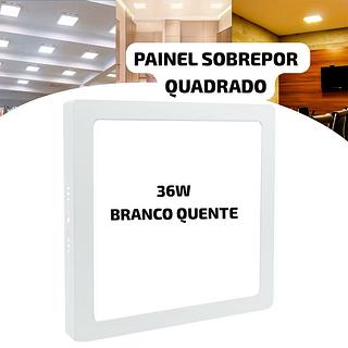 PAINEL SOBREPOR QUADRADO 36W BRANCO QUENTE