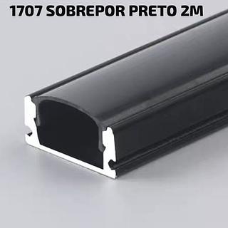 PERFIL 1707 SOBREPOR PRETO BARRA COM 2M