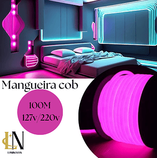 MANGUEIRA COB ROSA 127V/220V 100M