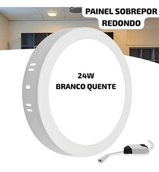 PAINEL SOBREPOR REDONDO 24W BRANCO QUENTE