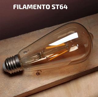 FILAMENTO LED ST64 4W E27 BRANCO QUENTE AMBAR