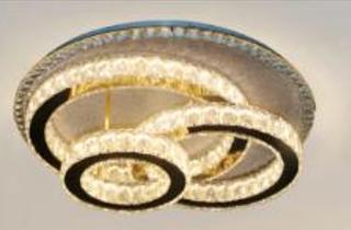 PLAFON LUXO CRISTAL DOURADO 3 ANDAR 50W LED 3200K