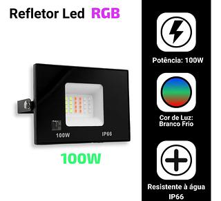 REFLETOR RGB 100W 16 CORES COM CONTROLE