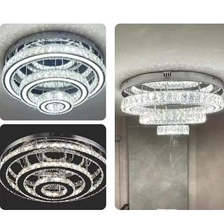 LUMINARIA DE TETO CRISTAL 3COR DE LUZ CD2021/Y8012
