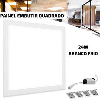 PAINEL EMBUTIR QUADRADO 24W BRANCO FRIO