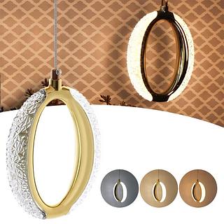 PENDENTE CRISTAL ANEL DOURADO 3 COR DE LUZ YE PD1107