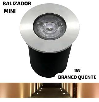 BALIZADOR MINI EMBUTIR 1W BRANCO QUENTE PROVA D'ÁGUA