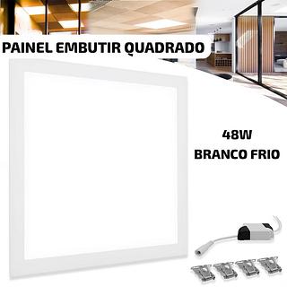 PAINEL EMBUTIR QUADRADO 48W BRANCO FRIO