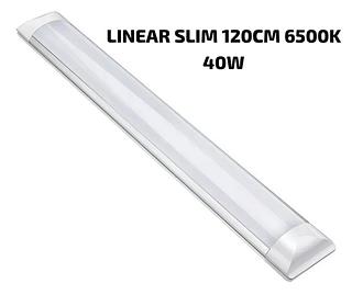 LUMINARIA LINEAR SLIM BRANCO 1.20M 40W BRANCO FRIO