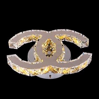 PLAFON CRISTAL CROMADO FORMATO CHANEL 3COR DE LED