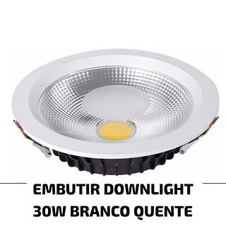 DOWNLIGHT LED COB 30W EMBUTIR BRANCO QUENTE