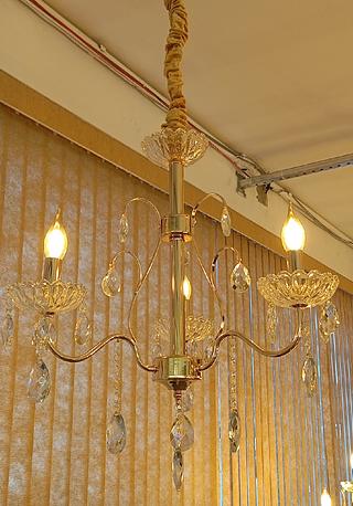 LUSTRE CANDELABRO 3 BRAÇOS DOURADO ESTILO VINTAGE 8017/3