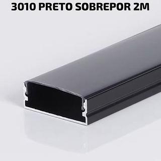PERFIL 3010 SOBREPOR PRETO BARRA COM 2M