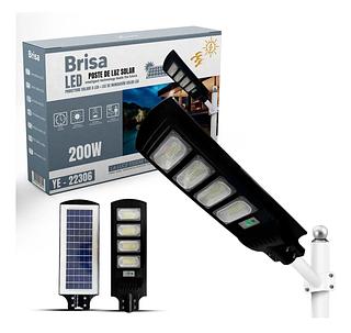 LUMINARIA PUBLICA SOLAR 200W COM SENSOR CONTROLE PROVA D'AGUA