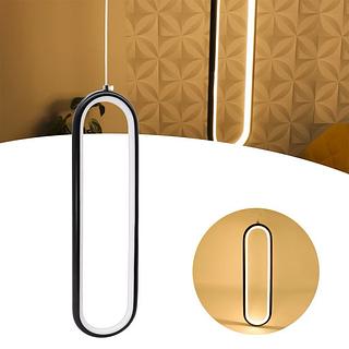 PENDENTE MINIMALISTA OVAL PRETO SLIM 3000K BIVOLT PD1150