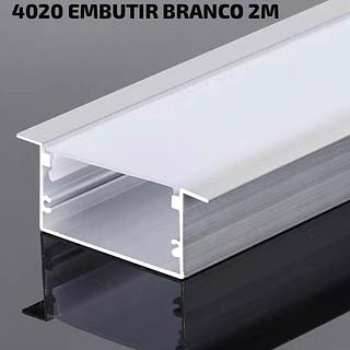 PERFIL 4020 EMBUTIR BRANCO BARRA COM 2M