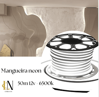 MANGUEIRA NEON BRANCO FRIO 12V - 50M