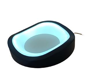 PLAFON PRETO FORMATO OVO 24W COR PRETO 3 COR DE LED