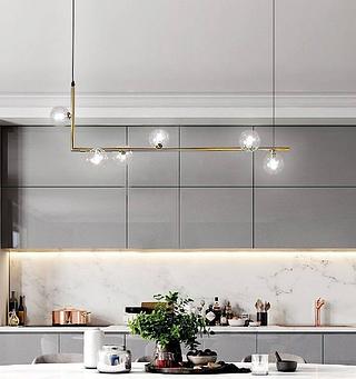 PENDENTE FORMATO L DOURADO 6 LAMPADAS