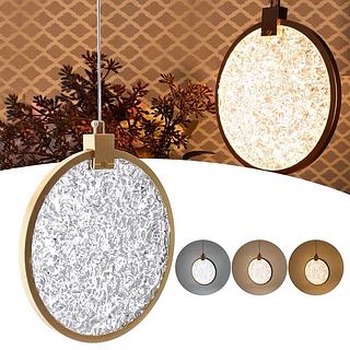 PENDENTE DISCO REDONDO ACHATADO DOURADO 3COR DE LUZ DD-2