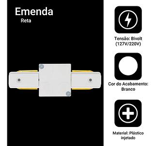 EMENDA DE TRILHO RETA BRANCO