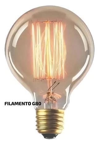 FILAMENTO LED G80 4W E27 BRANCO QUENTE AMBAR