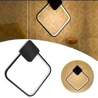 PENDENTE MINIMALISTA DUPLO LOSANGULO PRETO 3000K BIVOLT