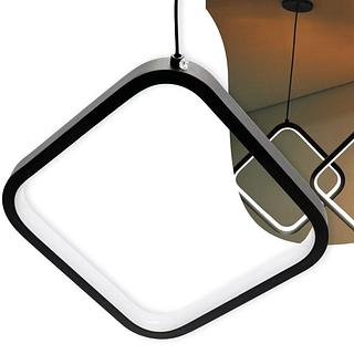 PENDENTE MINIMALISTA LOSANGULO PRETO 3000K BIVOLT YE PD1152