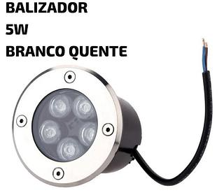 BALIZADOR EMBUTIR 5W BRANCO QUENTE PROVA D'ÁGUA