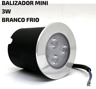 BALIZADOR MINI EMBUTIR 3W BRANCO FRIO PROVA D'ÁGUA