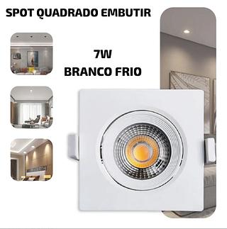 LED SPOT QUADRADO 7W BRANCO FRIO BIVOLT