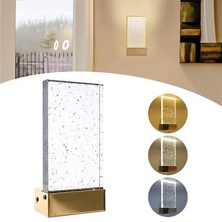 ARANDELA CRISTAL RETANGULAR DOURADO 3 COR DE LUZ