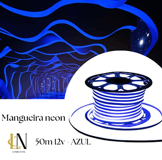 MANGUEIRA NEON AZUL 12V- 50M