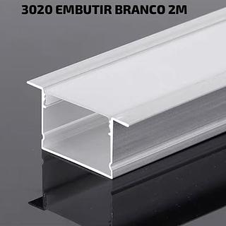 PERFIL 3020 EMBUTIR BRANCO BARRA COM 2M