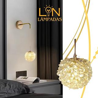 ARANDELA BOLA FLOR CAÍDO DOURADO BOCAL LÂMPADA G9