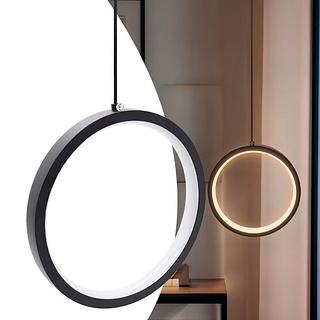 PENDENTE MINIMALISTA REDONDO PRETO 3000K BIVOLT YE PD1151