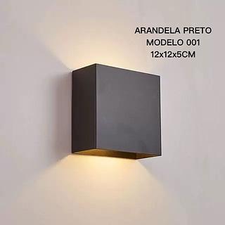 Arandela PRETO 6W 2 Focos direcionavel + Luz Embutida - Modelo 001 Interno e Externo