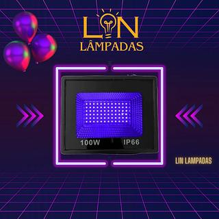 REFLETOR 100W LUZ NEGRA IP66