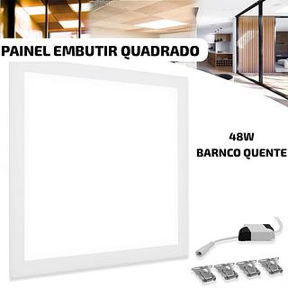 PAINEL EMBUTIR QUADRADO 48W BRANCO QUENTE