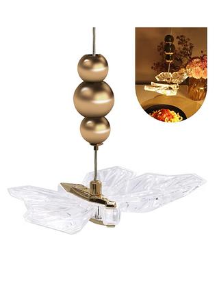 PENDENTE BORBOLETA CRISTALIZADA DOURADO LED 3200K 0089