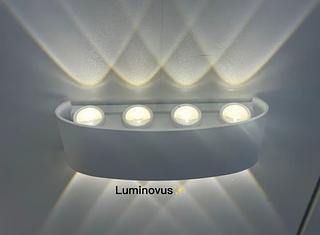 ARANDELA EXTERNA PRETO/BRANCO 8W Aprova da água