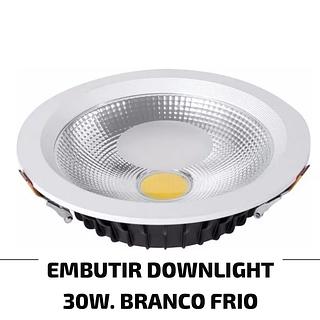 DOWNLIGHT LED COB 30W EMBUTIR BRANCO FRIO