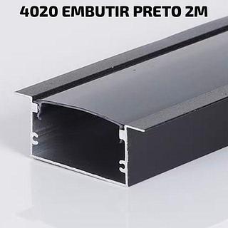 PERFIL 4020 EMBUTIR PRETO BARRA COM 2M
