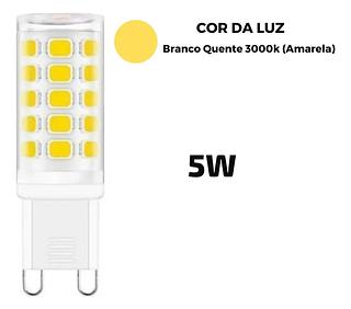 LAMPADA LED HALOPIM G9 5W LUZ BRANCO QUENTE