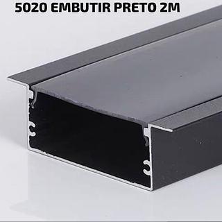 PERFIL 5020 EMBUTIR PRETO BARRA COM 2M
