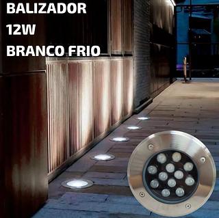 BALIZADOR EMBUTIR 12W BRANCO FRIO PROVA D'ÁGUA