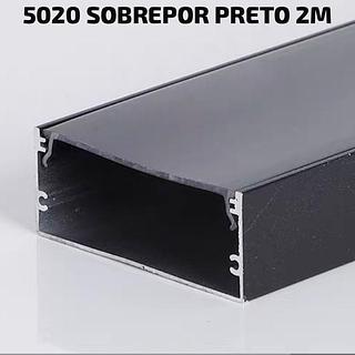 PERFIL 5020 SOBREPOR PRETO BARRA COM 2M