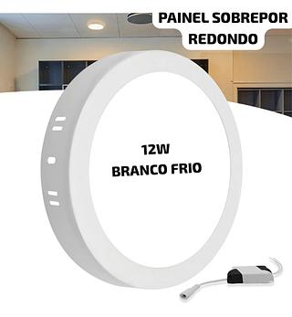 PAINEL SOBREPOR REDONDO 12W BRANCO FRIO