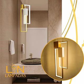 PENDENTE MODERNO COMBINAÇÃO RETANGULARES DOURADO LED 3200K. 2022401